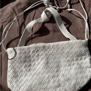Bottega Veneta White Woven Leather Bag